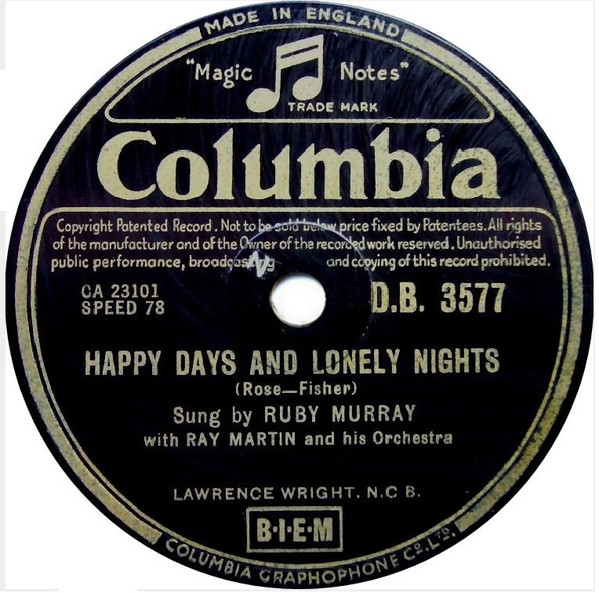 Happy Days And Lonely Nights / Let Me Go Lover