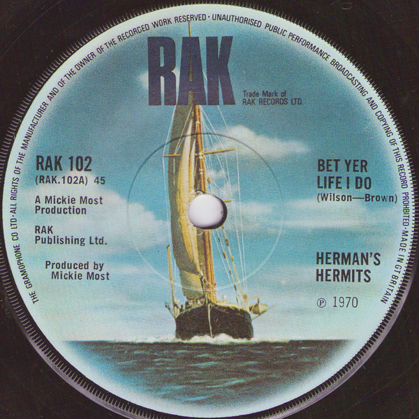 Herman's Hermits - Bet Yer Life I Do - Used Vinyl Record 7" image 1