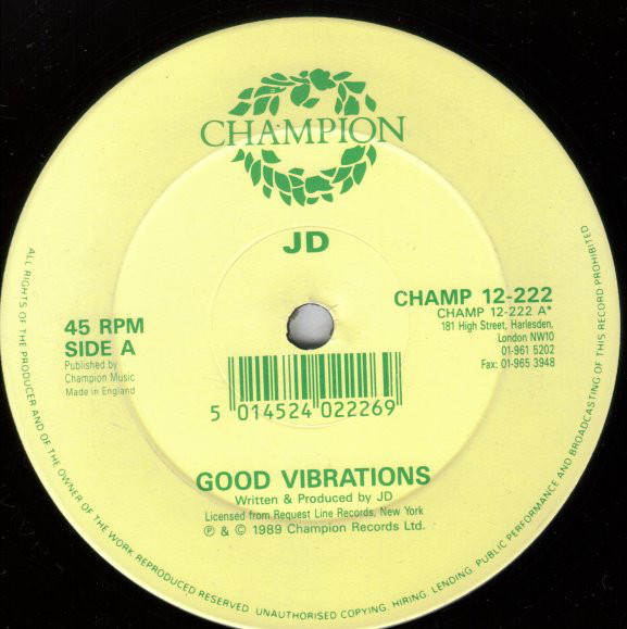J.D. - Good Vibrations - Used Vinyl Record 12" image 1