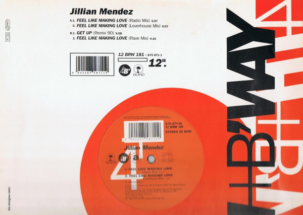 Jillian Mendez - Feel Like Making Love / Get Up - Used Vinyl Record 12" image 1