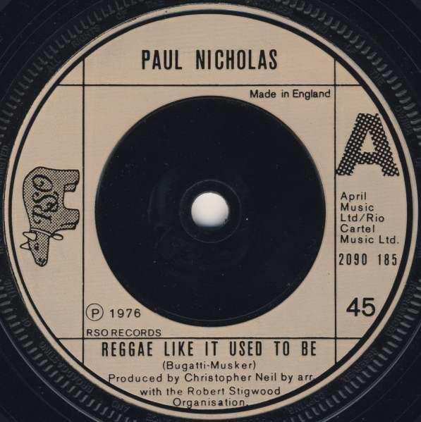 Paul Nicholas - Reggae Like It Used To Be - Used Vinyl Record 7" image 1