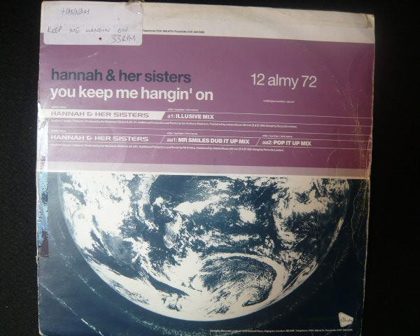Hannah & Her Sisters - You Keep Me Hangin' On - Used Vinyl Record 12" image 1