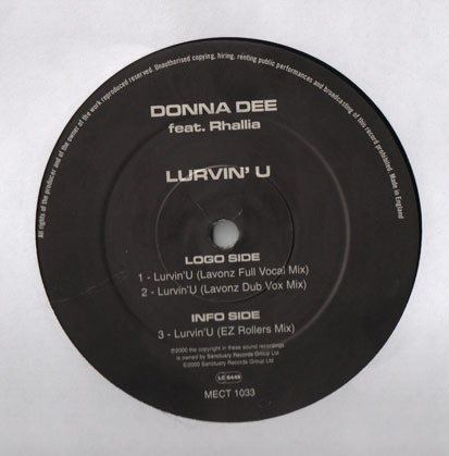 Donna Dee - Lurvin' U - Used Vinyl Record 12" image 1