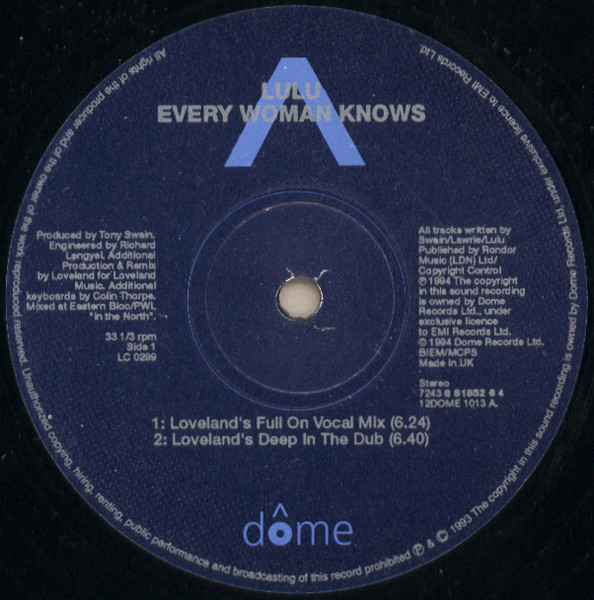 Lulu - Every Woman Knows - Used Vinyl Record 12" image 1