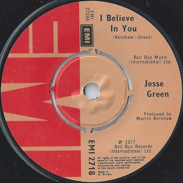Jesse Green - I Believe In You - Used Vinyl Record 7" image 1