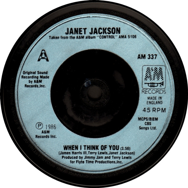 Janet Jackson - When I Think Of You - Used Vinyl Record 7" image 1