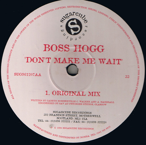 Boss Hogg - Don't Make Me Wait - Used Vinyl Record 12" image 1