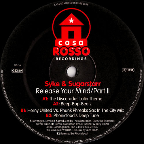 Syke 'N' Sugarstarr - Release Your Mind (Part 2) - Used Vinyl Record 12" image 1