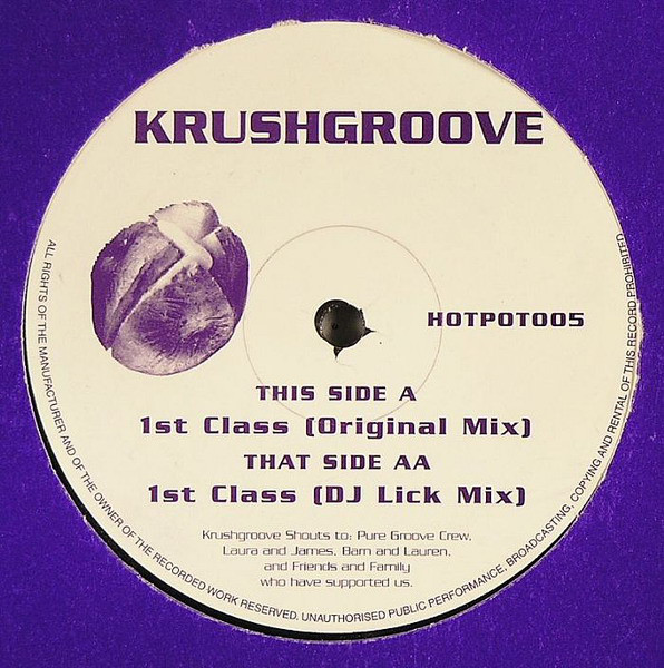 Krush Groove - 1st Class - Used Vinyl Record 12" image 1