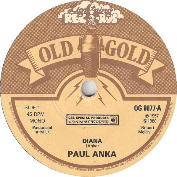 Paul Anka - Diana - Used Vinyl Record 7" image 1