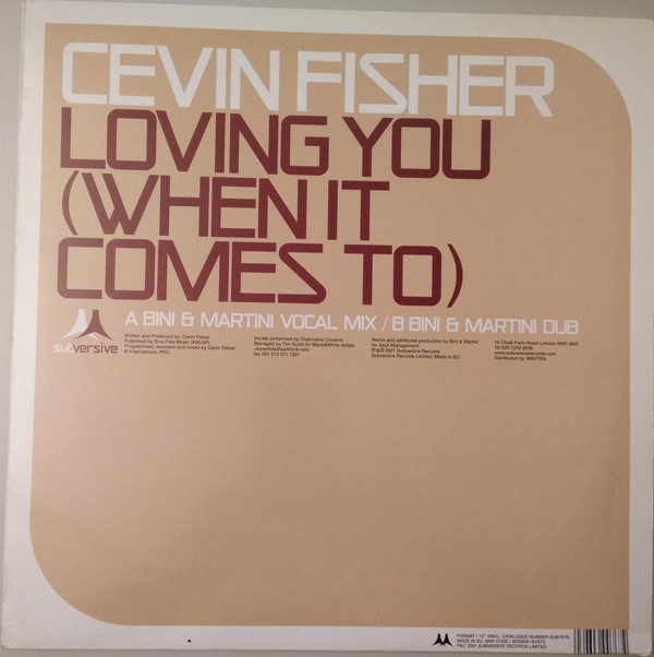 Cevin Fisher - Loving You (When It Comes To) (Bini & Martini Remixes) image 1
