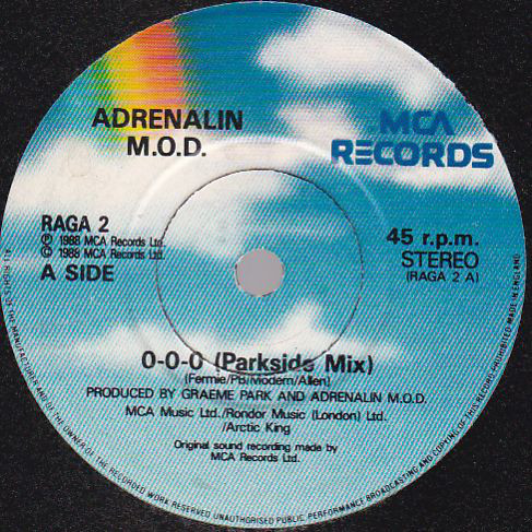 Adrenalin M.O.D. - O-O-O - Used Vinyl Record 7" image 1
