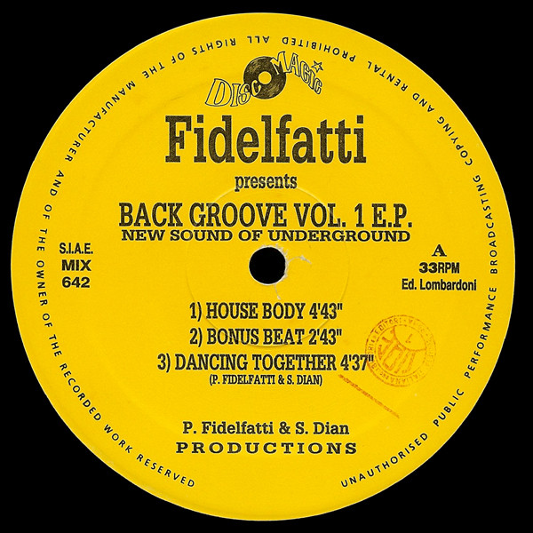 Back Groove Vol. 1 E.P. (New Sound Of Underground)