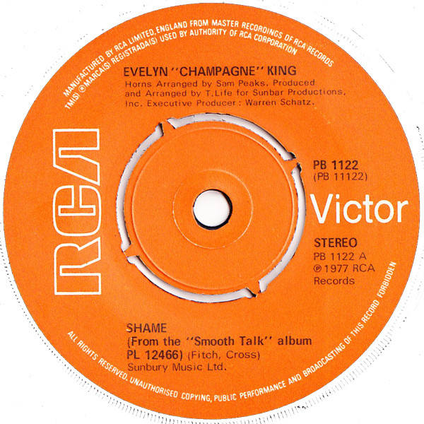 Evelyn King - Shame - Used Vinyl Record 7" image 1