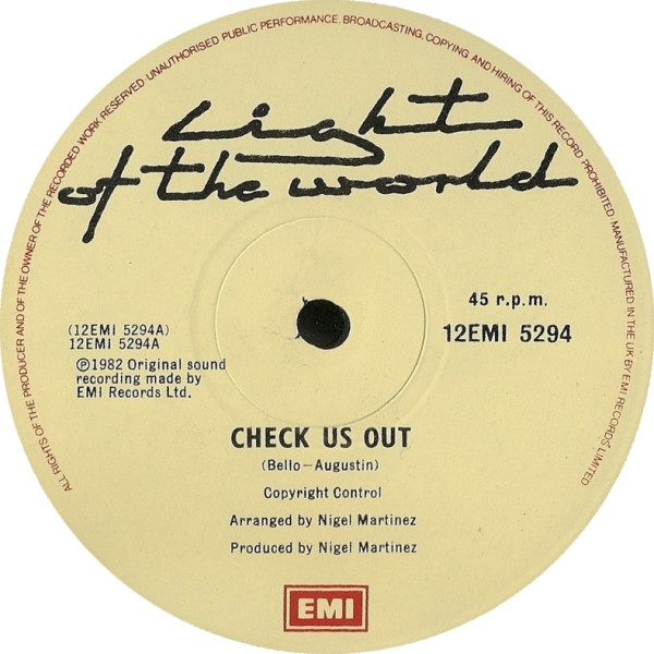 Light Of The World - Check Us Out - Used Vinyl Record 12" image 1