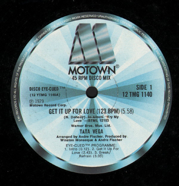 Tata Vega - Get It Up For Love - Used Vinyl Record 12" image 1