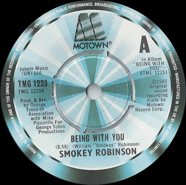 Smokey Robinson - Being With You - Used Vinyl Record 7" image 1