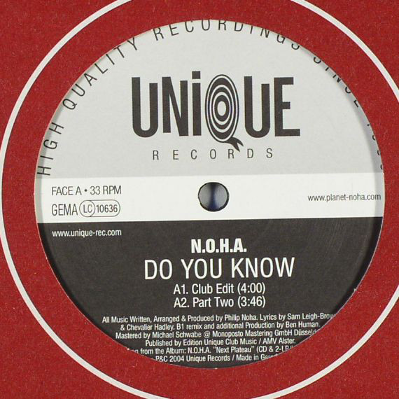 N.O.H.A. - Do You Know - Used Vinyl Record 12" image 1