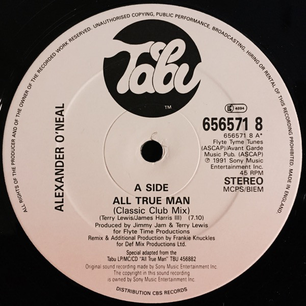 Alexander O'Neal - All True Man (Classic Club Mix) - Used Vinyl Recor image 1
