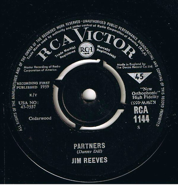 Jim Reeves - Partners / I'm Beginning To Forget You - Used Vinyl Recor image 1