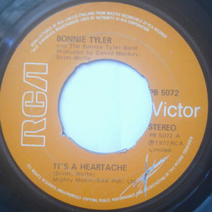 Bonnie Tyler - It's A Heartache / Lost In France - Used Vinyl Record image 1