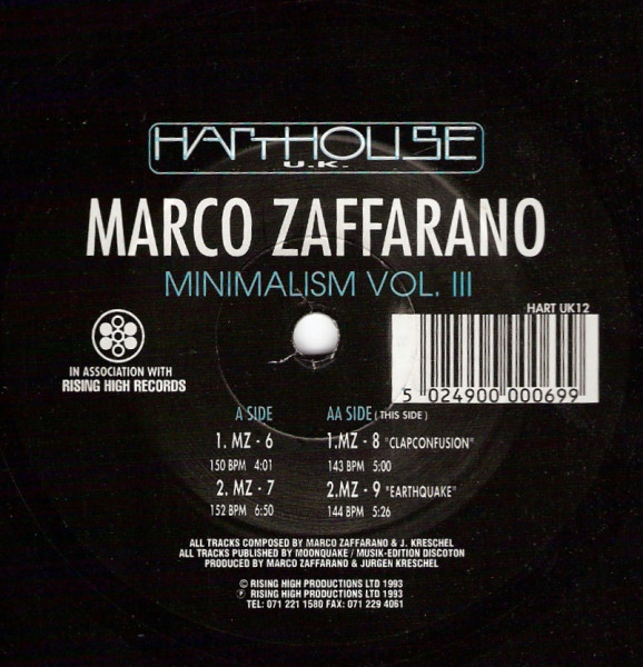 Marco Zaffarano - Minimalism Vol. III - Used Vinyl Record 12" image 1
