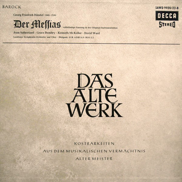 Der Messias. Vollstandige Fassung In Der Original-Instrumentation