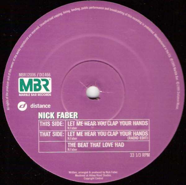 Nick Faber - Let Me Hear You Clap Your Hands - Used Vinyl Record 12" image 1
