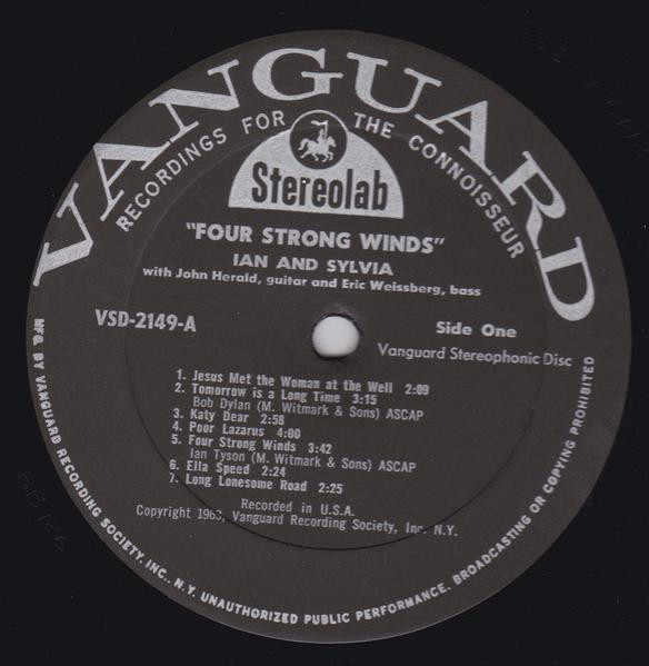 Ian & Sylvia - Four Strong Winds - Used Vinyl Record image 1