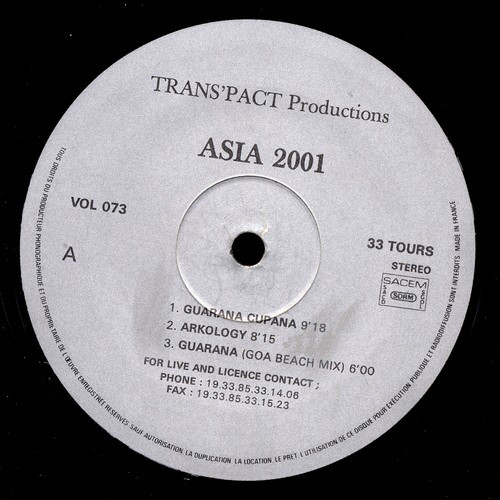 Asia 2001 - Guarana Cupana - Used Vinyl Record 12" image 1