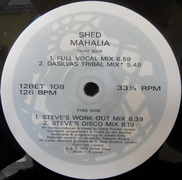 Shed - Mahalia (In That Morning) - Used Vinyl Record 12" image 1