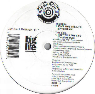 Ramshackle - Isn't This The Life - Used Vinyl Record 10" image 1