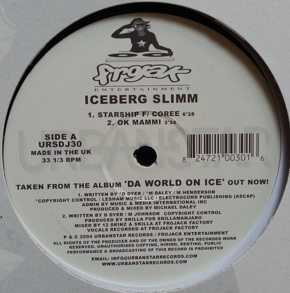 Iceberg Slimm - Da World On Ice - Used Vinyl Record 12" image 1