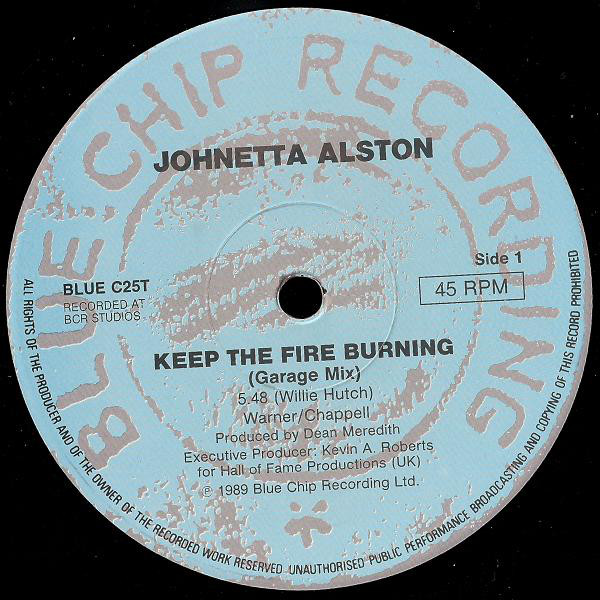 Johnetta Alston - Keep The Fire Burning - Used Vinyl Record 12" image 1