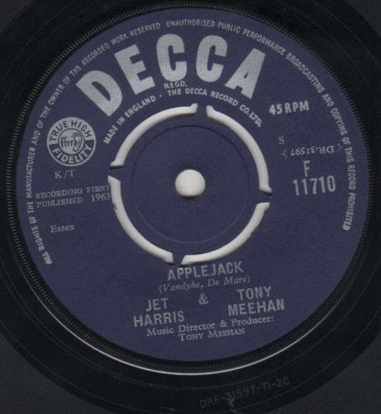 Jet Harris And Tony - Applejack - Used Vinyl Record 7" image 1