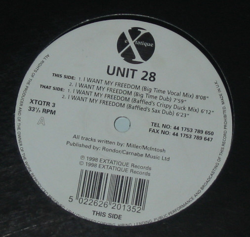 Unit 28 - I Want My Freedom - Used Vinyl Record 12" image 1