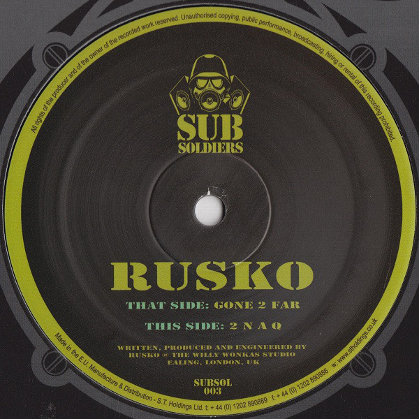 Rusko - Gone 2 Far / 2 N A Q - Vinyl Record 12" image 1