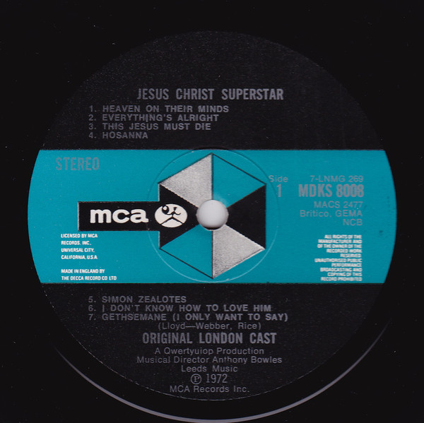 Andrew Lloyd Webber - Jesus Christ Superstar (Original London Cast) - U image 1