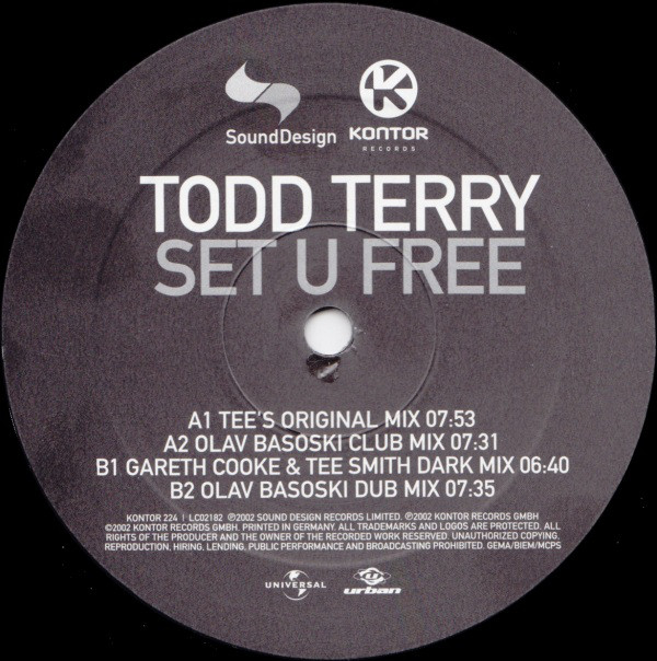 Todd Terry - Set U Free - Used Vinyl Record 12" image 1