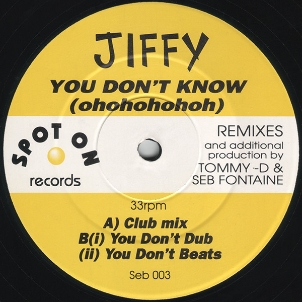 Jiffy - You Don't Know (Ohohohohoh) - Used Vinyl Record 12" image 1