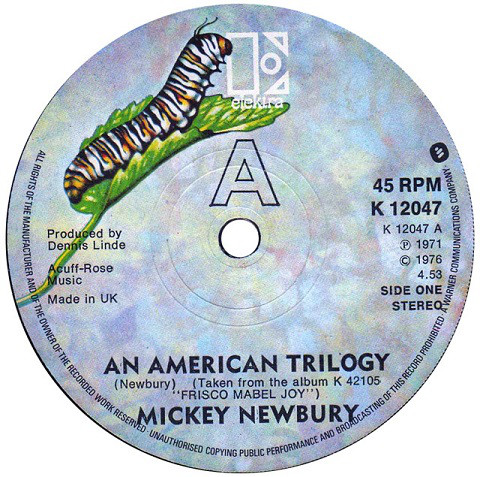 Mickey Newbury - An American Trilogy / San Francisco Mabel Joy - Used image 1