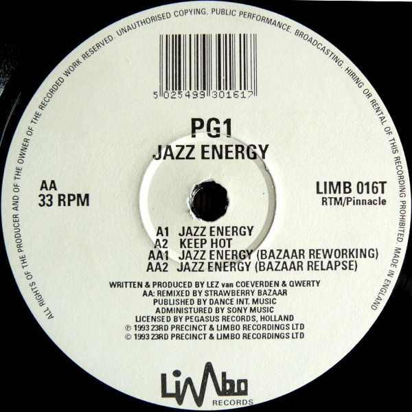 PG1 - Jazz Energy - Used Vinyl Record 12" image 1
