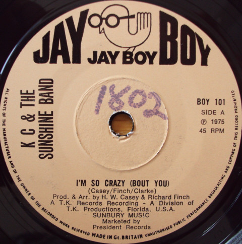 KC & The Sunshine Ba - I'm So Crazy (Bout You) - Used Vinyl Record 7" image 1
