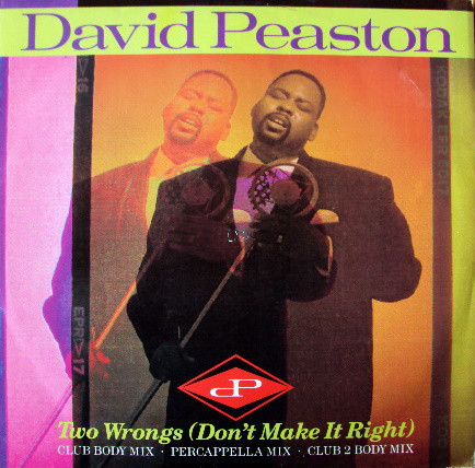 David Peaston - Two Wrongs (Don't Make It Right) - Used Vinyl Record image 1