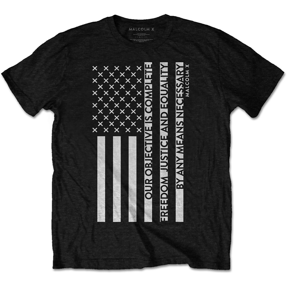 Malcolm X Unisex T-Shirt: Freedom Flag (X-Large)