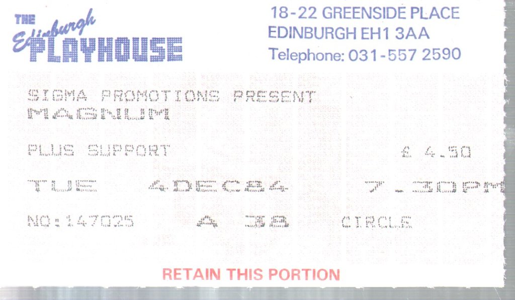 Edinburgh Playhouse 4th December 1984