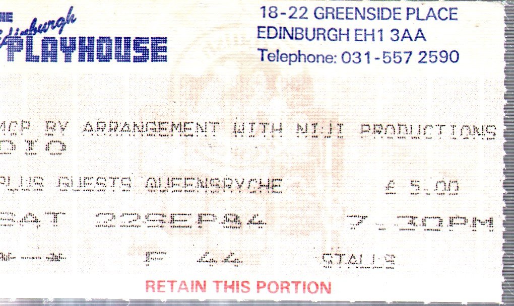 Edinburgh Playhouse Wednesday 12th June 1985