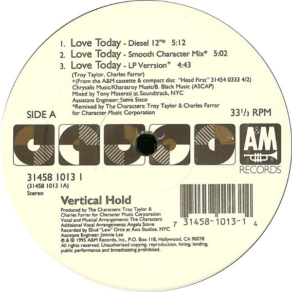 Vertical Hold - Love Today - Used Vinyl Record 12" image 1