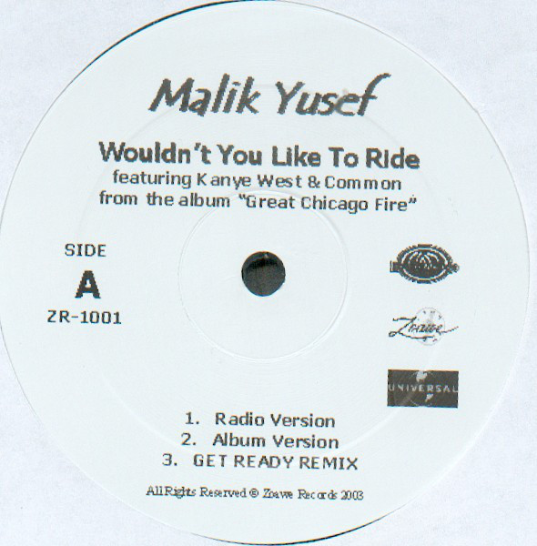 Malik Yusef - Wouldn't You Like To Ride - Vinyl Record 12" image 1