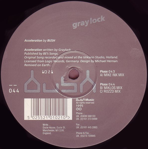 Graylock - Acceleration By Bush - Used Vinyl Record 12" image 1